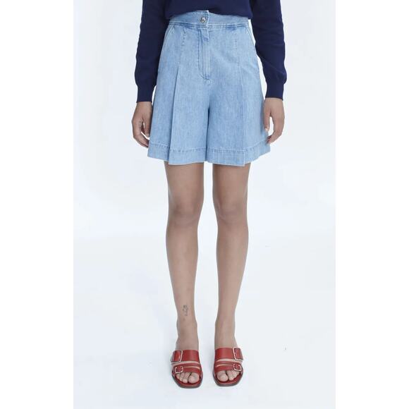 NWT A.P.C Dayana 100% Cotton High Waisted Denim Short Washed Indigo Women's 38/6 - Picture 2 of 7